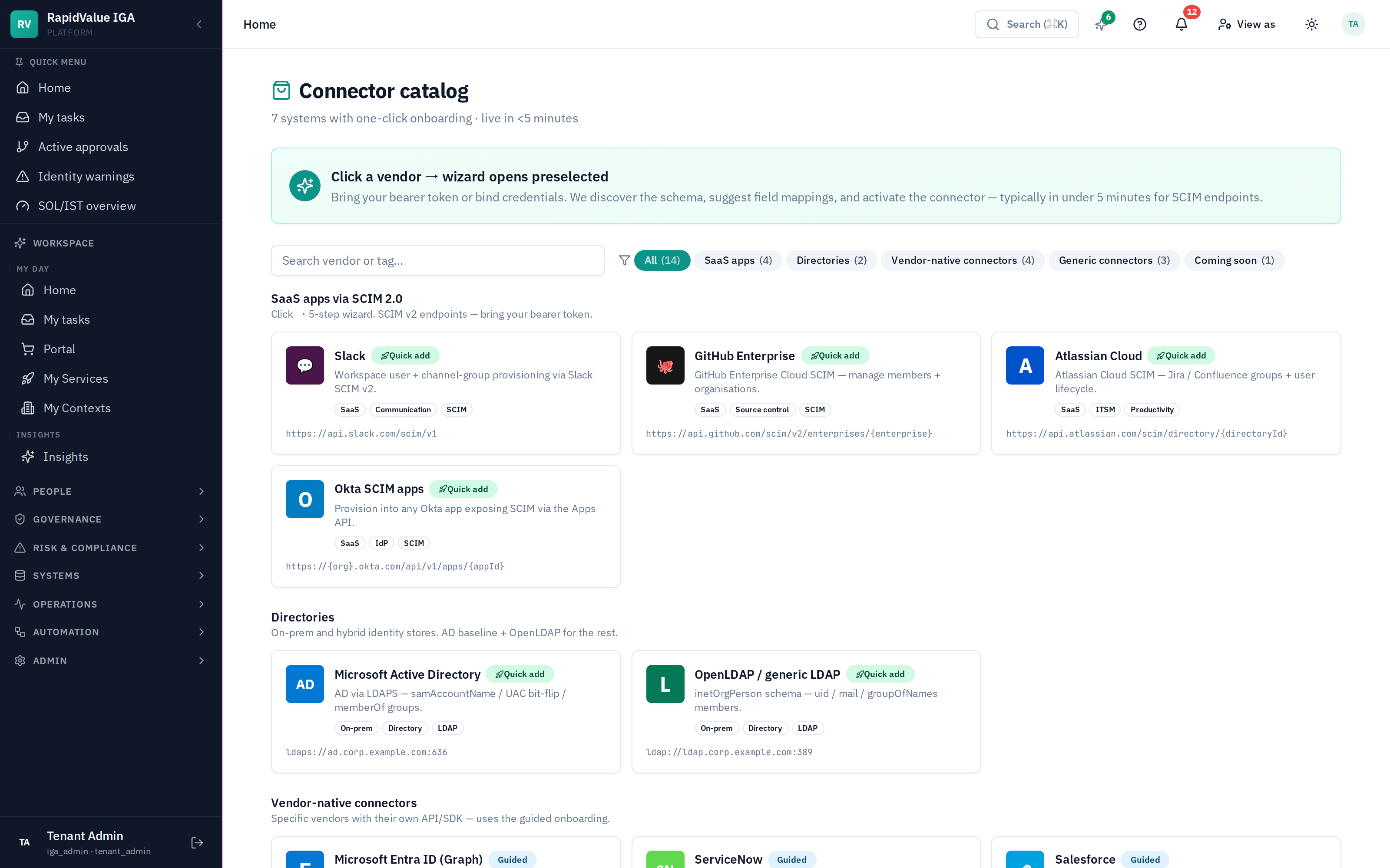 Connector catalog